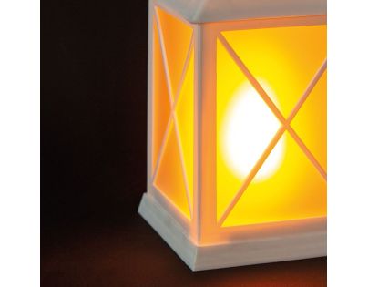 Solight LED vianočný lampáš biely, 20cm, časovač, 2x AA