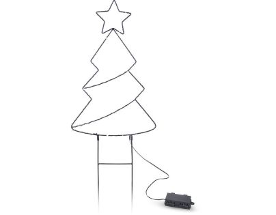 Solight LED vonkajšia dekorácia stromček, 85x LED, časovač, 68cm, 3x AA