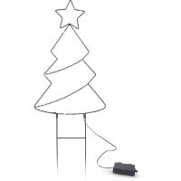 Solight LED vonkajšia dekorácia stromček, 85x LED, časovač, 68cm, 3x AA