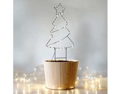 Solight LED vonkajšia dekorácia stromček, 85x LED, časovač, 68cm, 3x AA