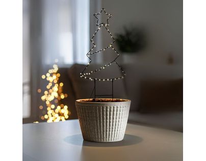 Solight LED vonkajšia dekorácia stromček, 85x LED, časovač, 68cm, 3x AA