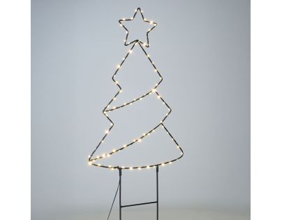 Solight LED vonkajšia dekorácia stromček, 85x LED, časovač, 68cm, 3x AA