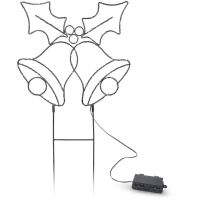 Solight LED vonkajšia dekorácia zvončeky, 100x LED, časovač, 55cm, 3x AA