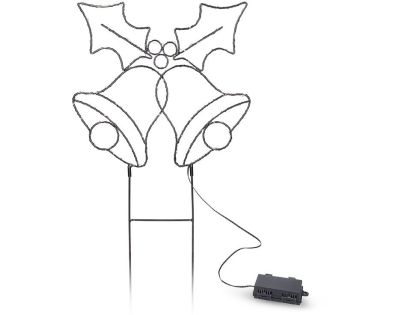 Solight LED vonkajšia dekorácia zvončeky, 100x LED, časovač, 55cm, 3x AA