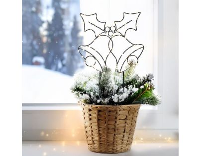 Solight LED vonkajšia dekorácia zvončeky, 100x LED, časovač, 55cm, 3x AA