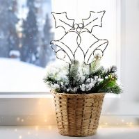 Solight LED vonkajšia dekorácia zvončeky, 100x LED, časovač, 55cm, 3x AA 3