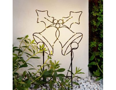 Solight LED vonkajšia dekorácia zvončeky, 100x LED, časovač, 55cm, 3x AA