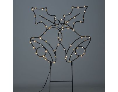 Solight LED vonkajšia dekorácia zvončeky, 100x LED, časovač, 55cm, 3x AA