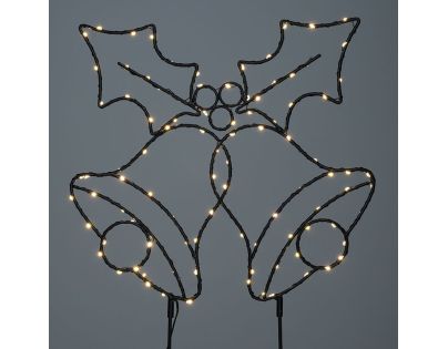 Solight LED vonkajšia dekorácia zvončeky, 100x LED, časovač, 55cm, 3x AA