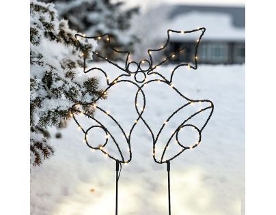 Solight LED vonkajšia dekorácia zvončeky, 100x LED, časovač, 55cm, 3x AA