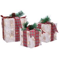 Solight Sada 3 LED vianočných darčekov, 48x LED, IP44