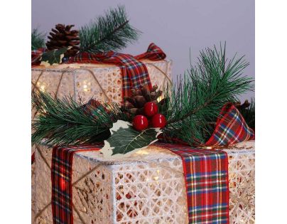 Solight Sada 3 LED vianočných darčekov, 48x LED, IP44