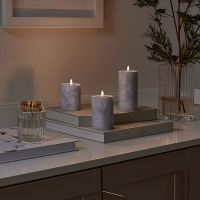 Solight Sada LED sviečok s časovačom, 3ks, 10,13,15cm, sivá, 2x AA 4