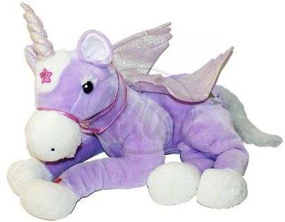 Sparkle plyšový kůň se zvukem 60cm fialový