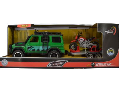 Sparkys 1:14 - Vozidlo lesnej stráže s prívesom a motorkou (so zvukom a svetlami)