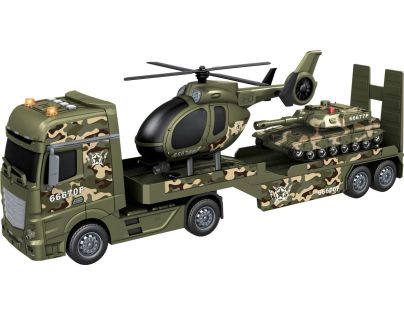 Sparkys CITY SERVICE CAR - 1:12 Vojenský ťahač s vrtuľníkom a tankom