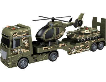 Sparkys CITY SERVICE CAR - 1:12 Vojenský ťahač s vrtuľníkom a tankom