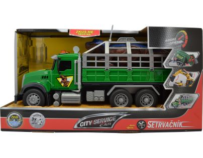 Sparkys CITY SERVICE CAR - 1:14 - Nákladné auto na prepravu dinosaurov (so zvukom, svetlami a ďalšími funkciami)