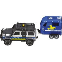 Sparkys CITY SERVICE CAR - 1:14 - Policajné auto s prívesom a koňom (so zvukom a svetlami) 5