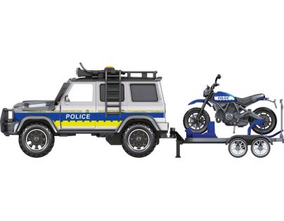 Sparkys CITY SERVICE CAR - 1:14 - Policajné auto s prívesom a motorkou (so zvukom a svetlami)
