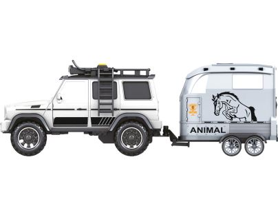 Sparkys CITY SERVICE CAR - 1:14 - Terénne vozidlo s prívesom a koňom (so zvukom a svetlami)