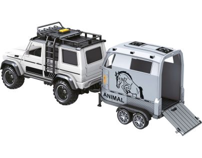 Sparkys CITY SERVICE CAR - 1:14 - Terénne vozidlo s prívesom a koňom (so zvukom a svetlami)