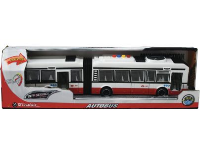 Sparkys CITY SERVICE CAR - 1:16 Kĺbový autobus - červený na setrvačník so zvukmi