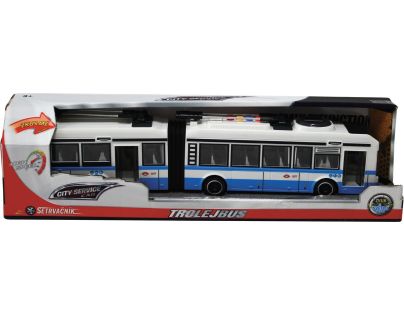 Sparkys CITY SERVICE CAR - 1:16 Kĺbový trolejbus - modrý na setrvačník so zvukmi