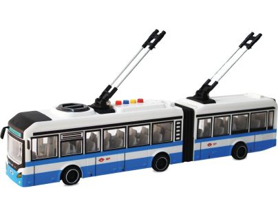 Sparkys CITY SERVICE CAR - 1:16 Kĺbový trolejbus - modrý na setrvačník so zvukmi