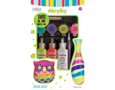 Sparkys CreaFun - Svietiace akrylové farby 7 farieb
