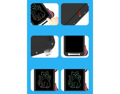 Sparkys Detská mazacia kresliaca tabuľa 26,7 cm - mačka, farebné kreslenie