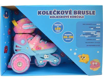 Sparkys Detské svietiace kolieskové korčule - Ružové (vel. 26-30)