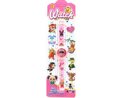 Sparkys Digitálne hodinky zvieratká 20,5 cm růžové