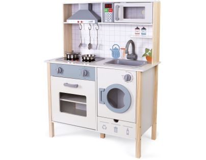 Sparkys Drevená detská kuchynka s rúrou a práčkou
