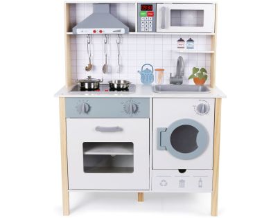 Sparkys Drevená detská kuchynka s rúrou a práčkou