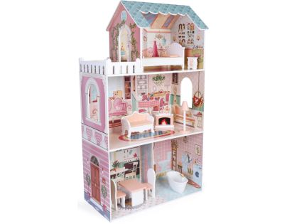 Sparkys Drevený domček pre bábiky Leia s 10 doplnkami