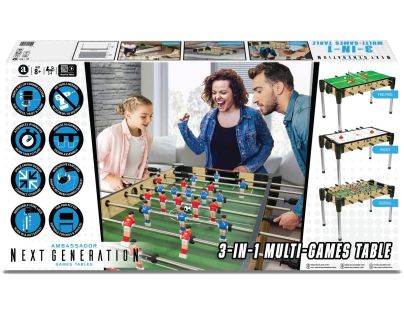 Sparkys Herný stôl 3v1 - hokej, futbal, biliard 122 cm