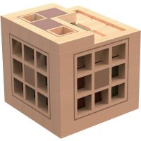 Sparkys Hlavolam - Kostka v kleci drevený hlavolam 3