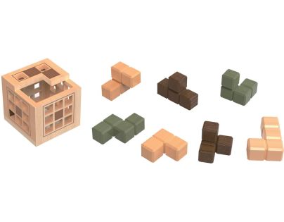 Sparkys Hlavolam - Kostka v kleci drevený hlavolam