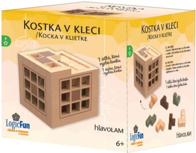 Sparkys Hlavolam - Kostka v kleci drevený hlavolam