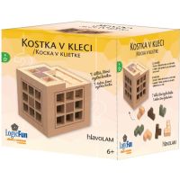 Sparkys Hlavolam - Kostka v kleci drevený hlavolam 4