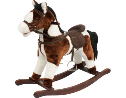 Sparkys Hojdací kôň hnedobiely - výška sedadla 46 cm, zvukové efekty koňa, pohyblivá sánka a chvost