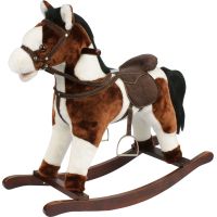 Sparkys Hojdací kôň hnedobiely - výška sedadla 46 cm, zvukové efekty koňa, pohyblivá sánka a chvost