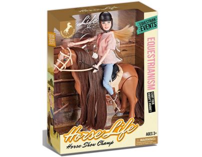 Sparkys Jazdecký hnedý kôň na batérie so zvukmi + jazdkyňa