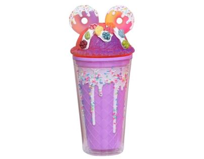 Sparkys Kelímok s viečkom a slamkou Donuts 480ml fialový