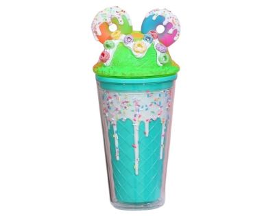 Sparkys Kelímok s viečkom a slamkou Donuts 480ml modrý