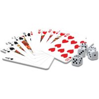 Sparkys Klasické hry – 2 balíčky hracích kariet a 5 kociek