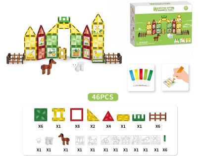 Sparkys Magnetická stavebnica - Farma s maľovaním 46 ks
