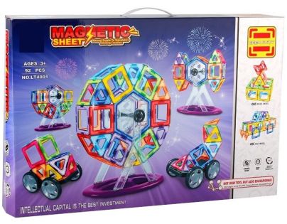 Sparkys Magnetická stavebnica Magnetic Sheet 92 dielikov