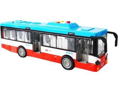 Sparkys Mestský autobus na setrvačník s osvetlením a zvukom - červený